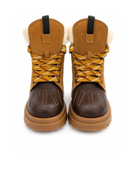 DSquared² Brown Round-Toe Ankle Boots
