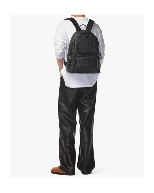 MCM Black Stark Medium Backpack for men