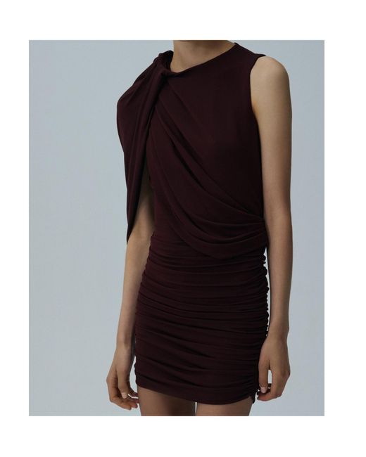 Magda Butrym Purple Asymmetrical Draped Mini Dress