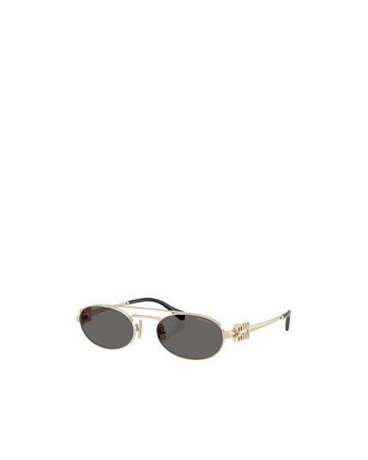 Miu Miu White Eyewear Oval-Frame Sunglasses