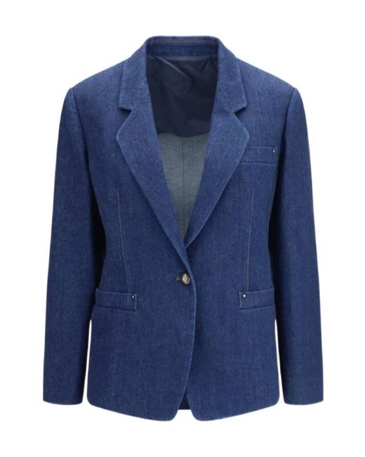Giorgio Armani Blue Single-Breasted Denim Jacket