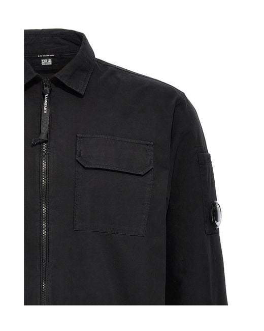 C P Company Black Utility Shirt Jacket for men