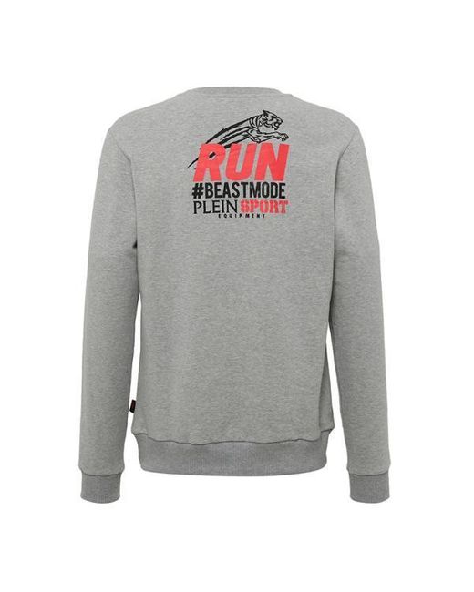Philipp Plein Gray Round-Necked Logo Sweater