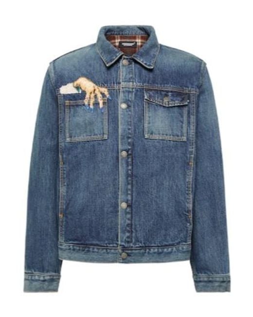 Undercover Blue Beaded Denim Jacket for men