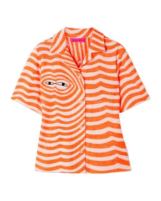 The Elder Statesman Orange Colorful Cotton Shirt