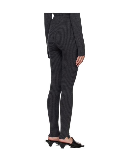 Totême Gray Skinny-Cut Ribbed Leggings
