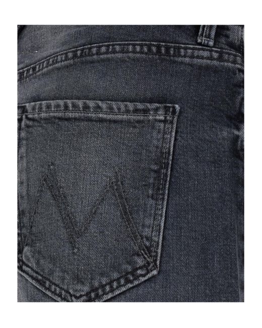Mother Blue The Ditcher Roller Sneak Wide Leg Jeans