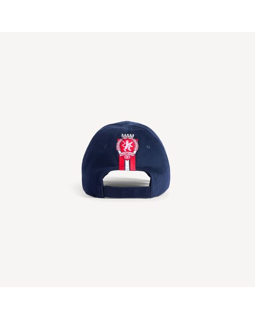 Balenciaga Blue Logo Embroidered Baseball Cap for men