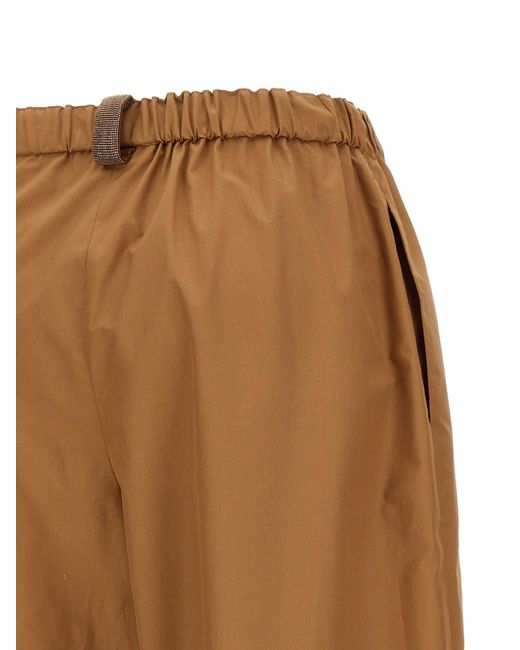 Fabiana Filippi Natural Elasticated Waistband Loose-Leg Trousers