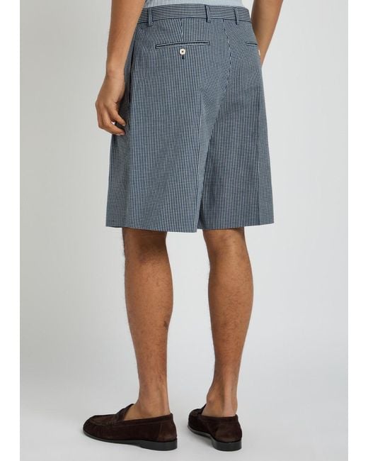 Givenchy Blue Checked Cotton Shorts for men