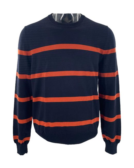 Dunhill Blue Striped Long-Sleeved Sweater for men