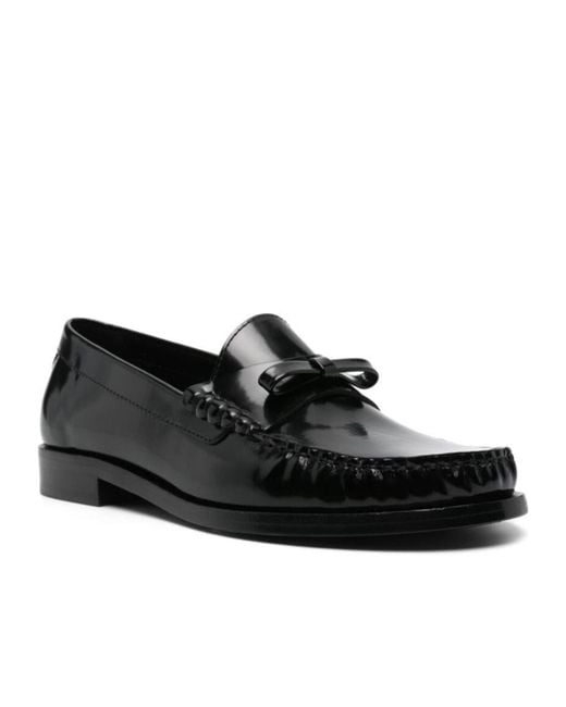 Stuart Weitzman Black Lottie Bow Loafers