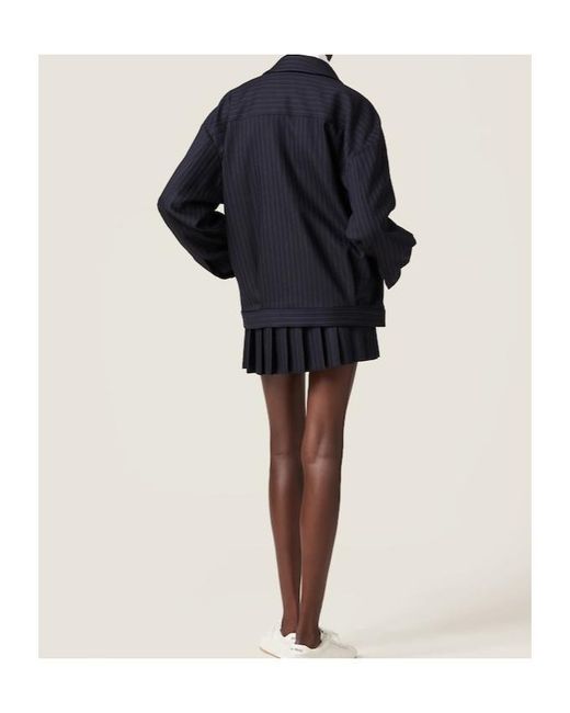 Miu Miu Black Logo-Appliqué Pleated Mini Skirt