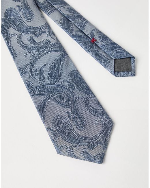 Brunello Cucinelli Blue Paisley Tie for men