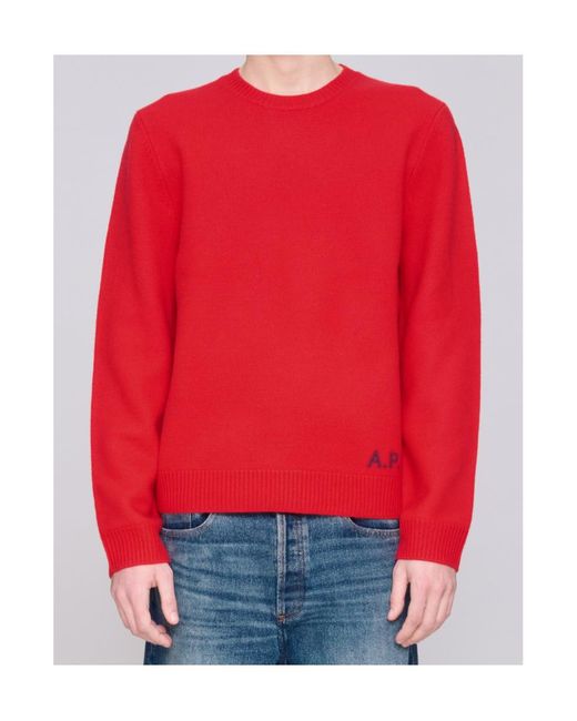 A.P.C. Red Edward Sweater for men