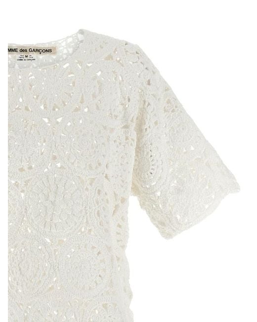 Comme des Garçons White Round-Neck T-Shirt