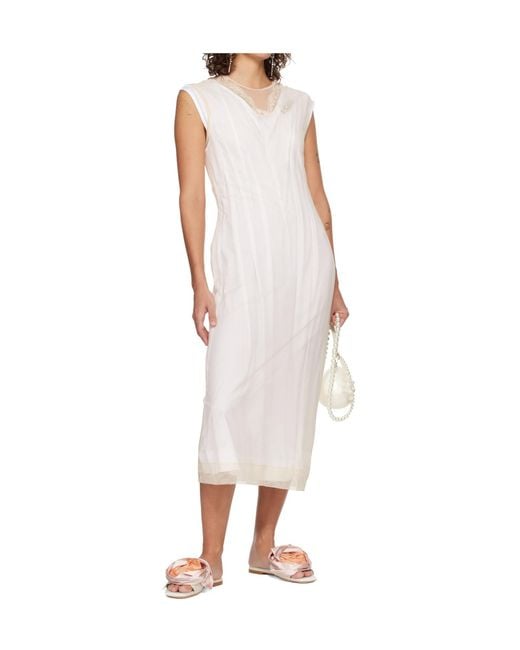 Simone Rocha White Layered Lace Trim Dress