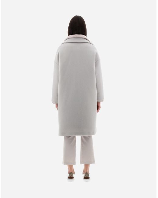 Herno Gray Layered Long-Sleeved Quilted Coat