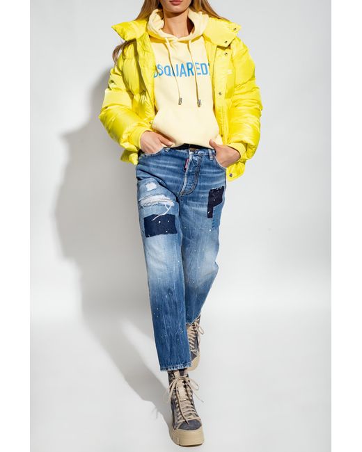 DSquared² Blue Boston Straight-Leg Distressed Jeans