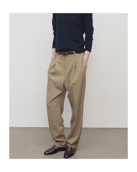 The Row Natural Gianni Wool Trousers