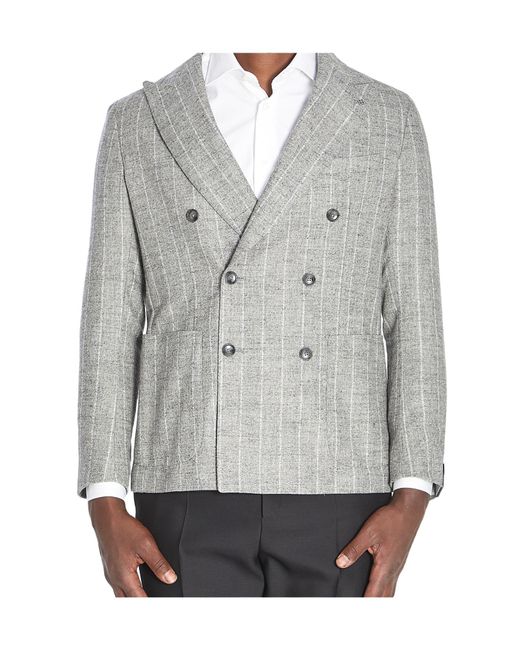 Tagliatore Gray Montecarlo Double-Breasted Tailored Blazer for men