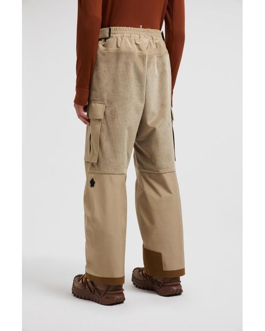 Moncler Natural Grenoble Logo Patch Cargo Ski Trousers for men
