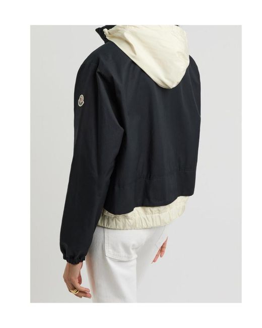 Moncler Black Janze Hooded Cotton-Blend Jacket