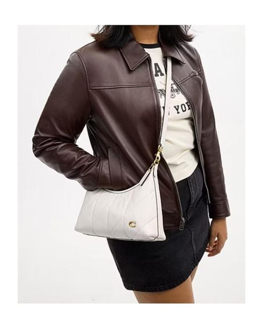 COACH White Juliet Shoulder Bag 25 With Quilting