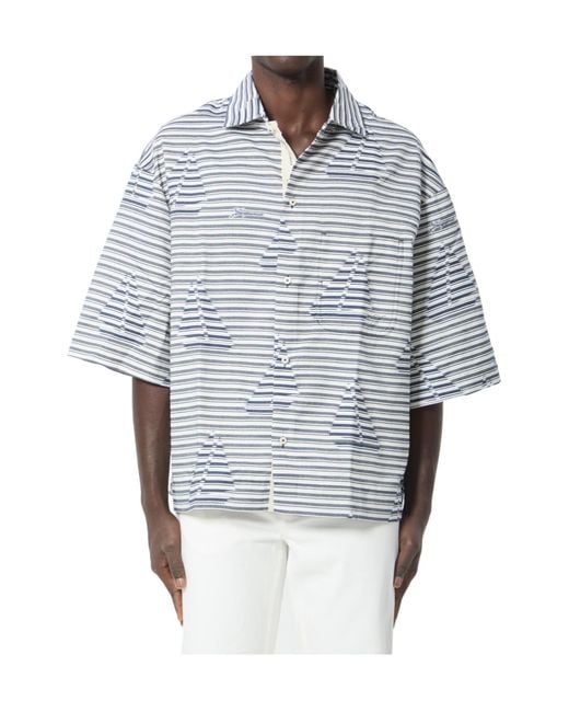 Jacquemus Blue Short Sleeved Plage Shirt for men
