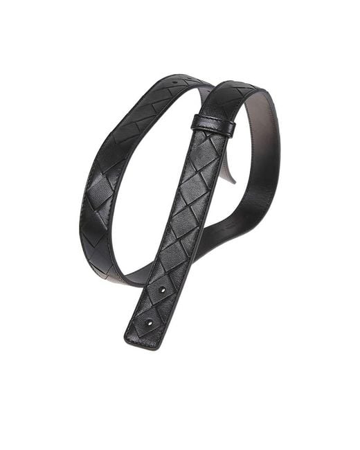 Bottega Veneta Black Geometric Decorative Belt
