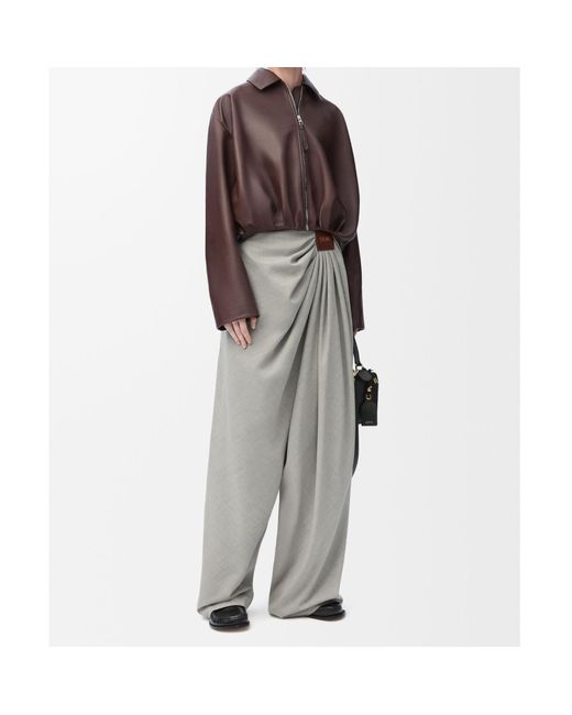 Loewe Brown Draped Leather Jacket
