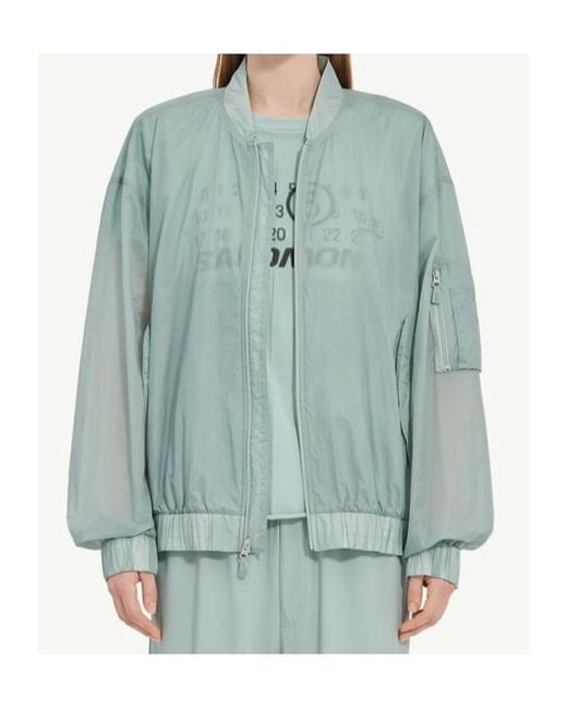 MM6 MAISON MARGIELA X SALOMON Blue Numbers-Printed Zipped Bomber Jacket