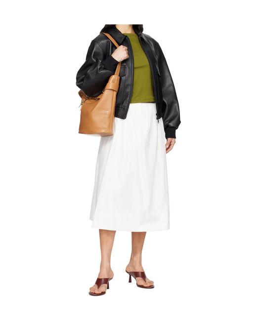 OSOI Brown Bucket Brocl Shoulder Bag