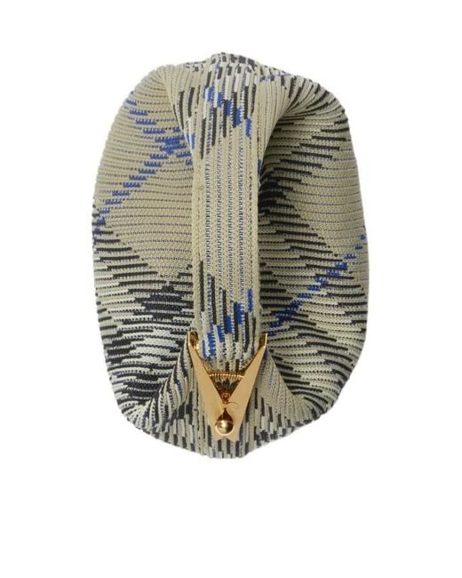 Burberry Metallic Mini Peg Checked Top Handle Bag
