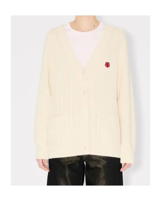 KENZO White Patch Buttoned Cardigan