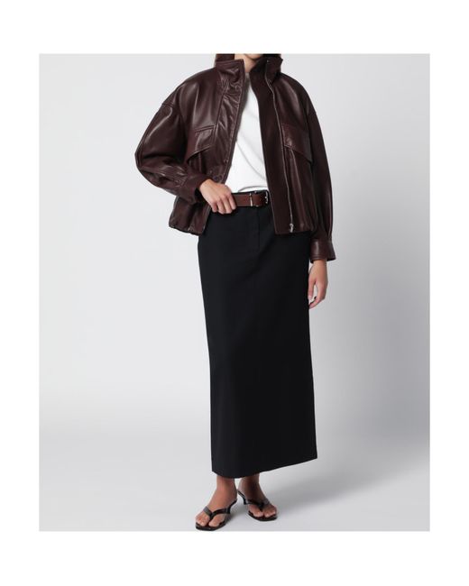 Nour Hammour Brown Bomber Jacket