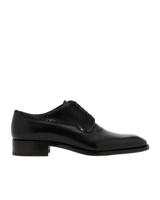 Christian Louboutin Black Brogued Derby Shoes for men