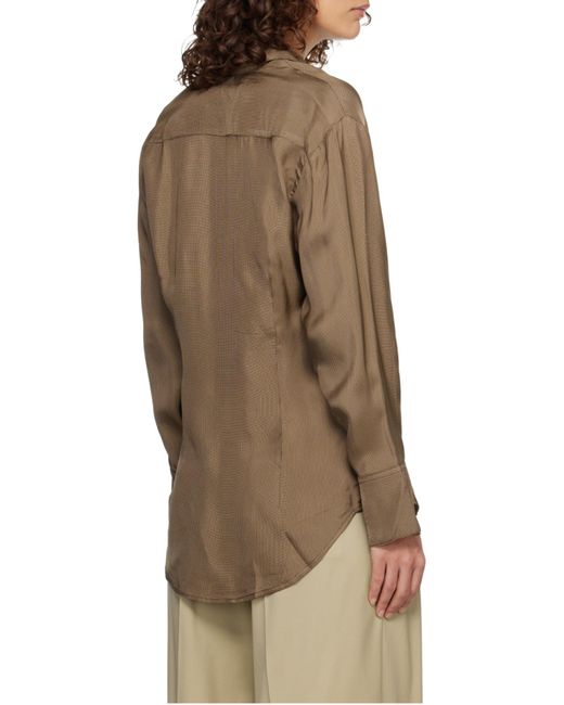 Rohe Brown Long-Sleeved Curved Hem Shirt