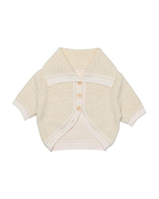 Jacquemus White Layered Cropped Top