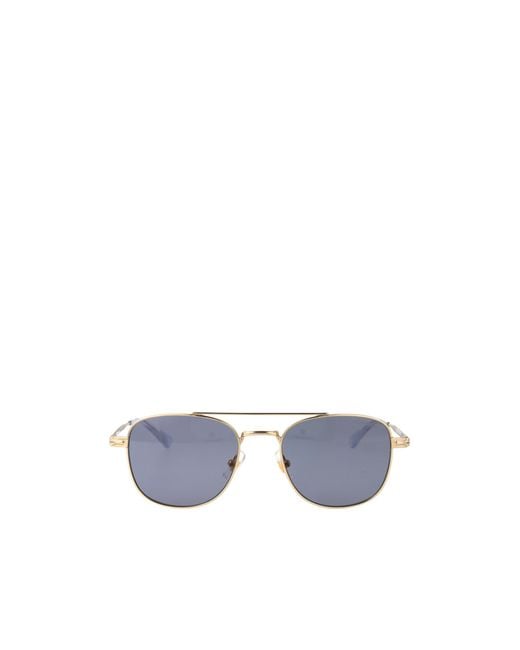 Montblanc Blue Eyewear Double Bridge Pilot Frame Sunglasses for men