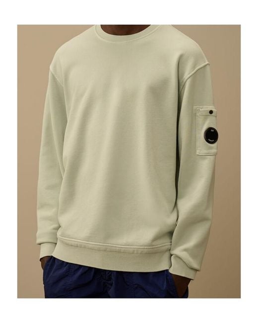 C P Company Natural Lens Pocket Crewneck Sweatshirt for men