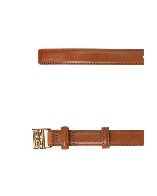 By Malene Birger White Logo-Buckle Leather Belt