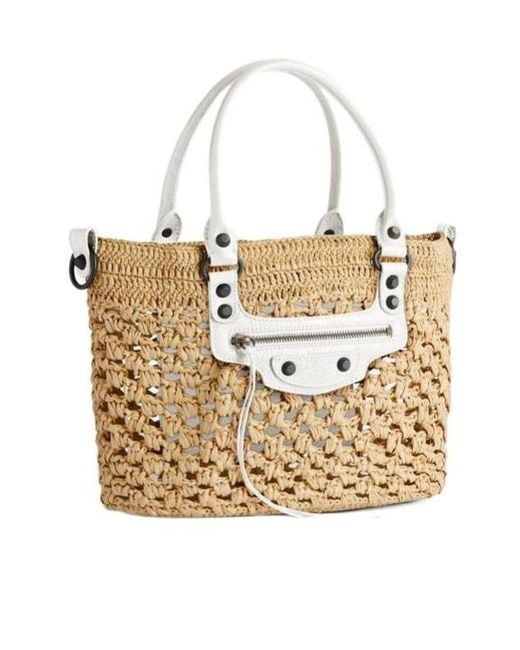 Balenciaga White Le City Basket Small