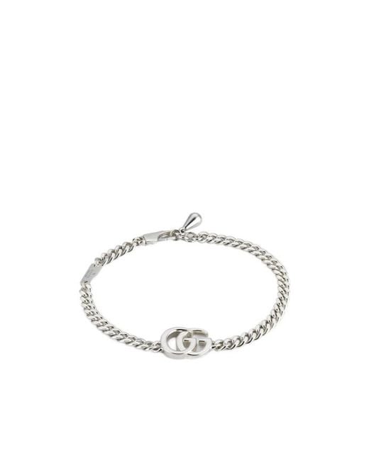 Gucci White Gg Marmont Chain Bracelet