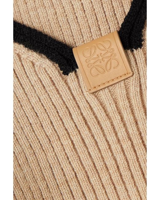 Loewe Natural V-Neck Wool Knitted Vest