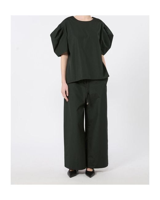 Max Mara Black Sabrina Puff-Sleeve T-Shirt