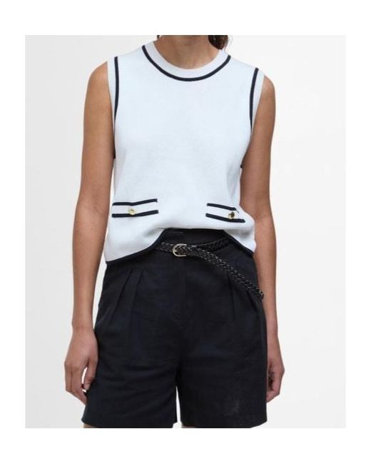 Barbour White Amy Knitted Vest