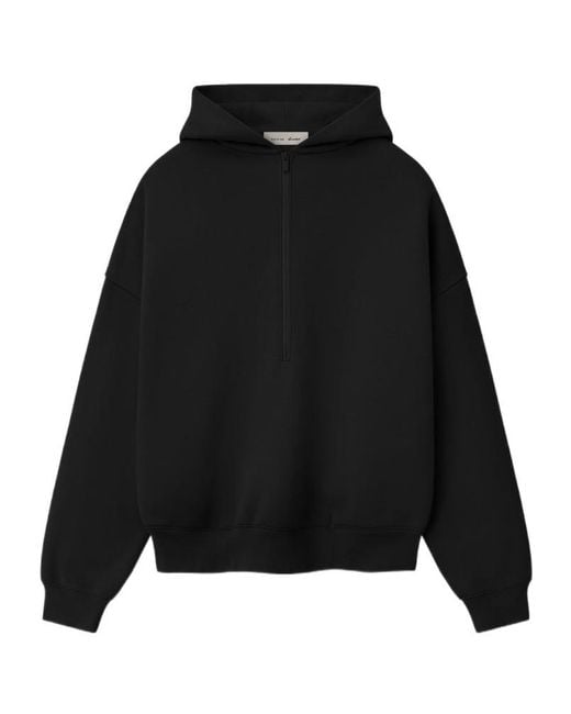 Fear Of God Black Half-Zip Hoodie for men