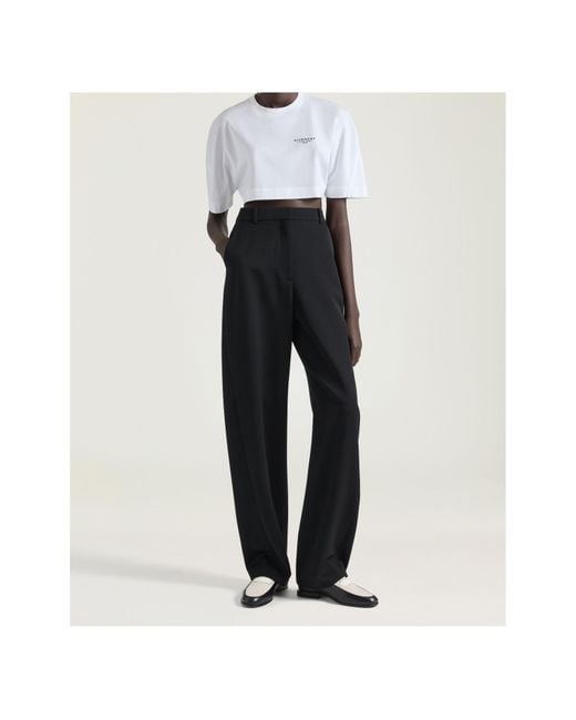 Givenchy White Logo Printed Cropped T-Shirt