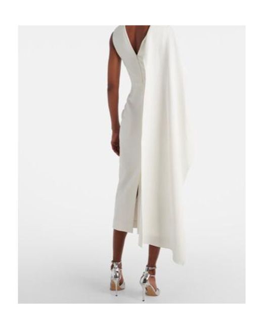 Roksanda White Bridal Edith Draped Crêpe Midi Dress